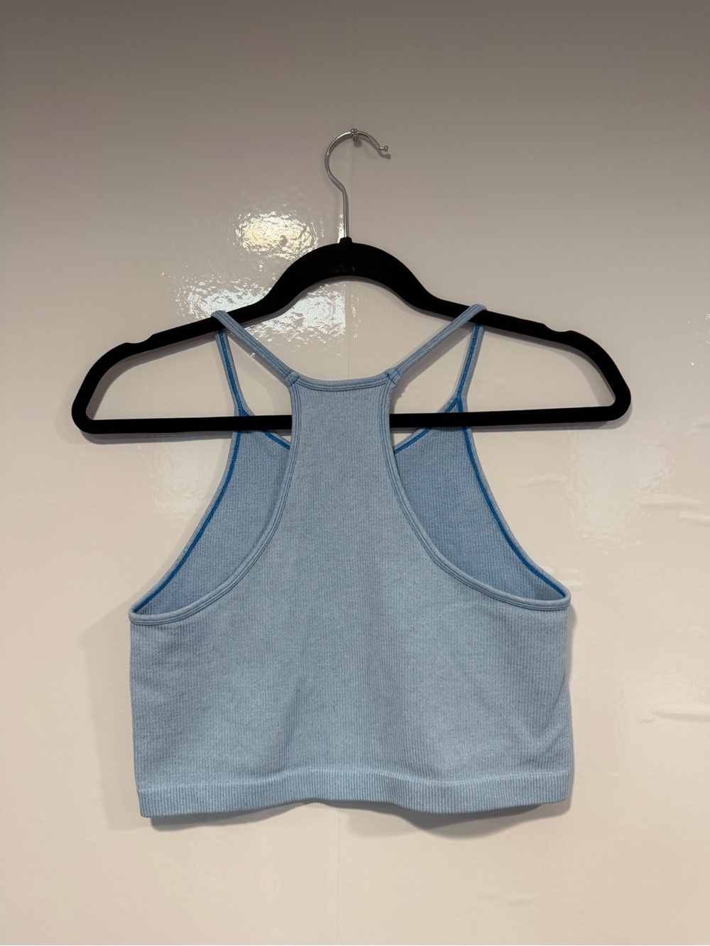 Light Blue AS Revival Ribbed‎ Racerback Crop Tank - Picture 3 of 3
